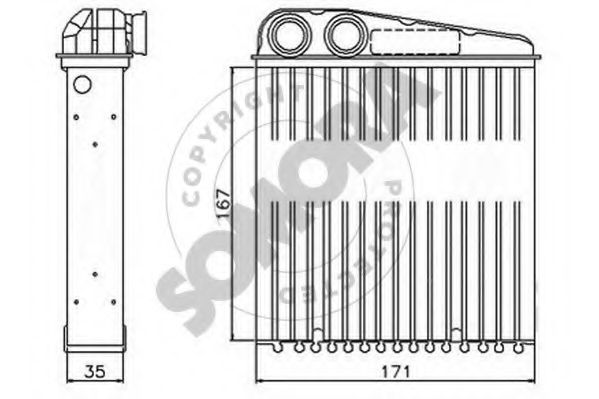 Теплообменник, отопление салона SOMORA 191050