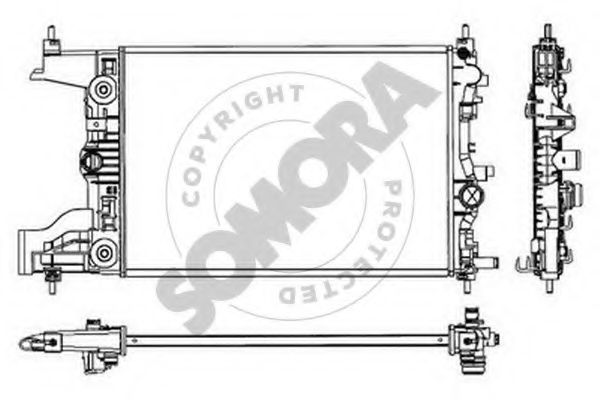 Радиатор, охлаждение двигателя SOMORA 212040E