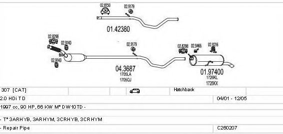 Система выпуска ОГ MTS C260207006106