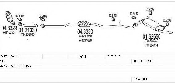 Система выпуска ОГ MTS C340008004860