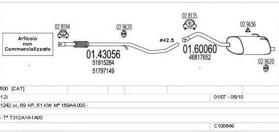 Система выпуска ОГ MTS C100649021589