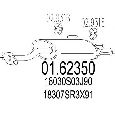 Глушитель выхлопных газов конечный MTS 01.62350