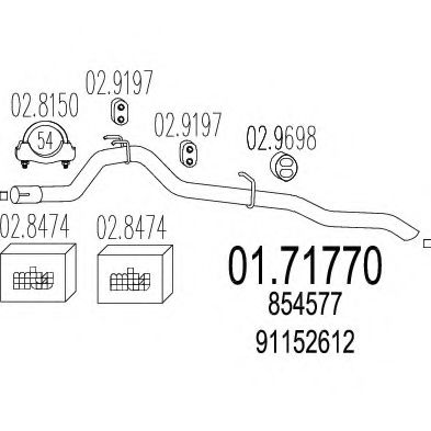 Труба выхлопного газа MTS 01.71770