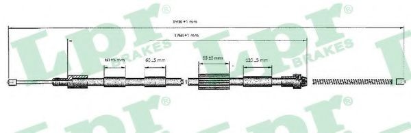 Трос, стояночная тормозная система LPR C0124B