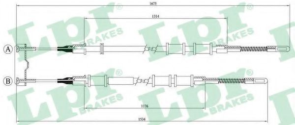 Трос, стояночная тормозная система LPR C0559B
