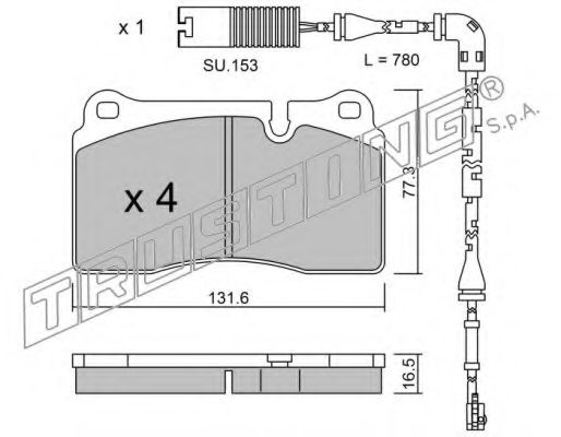 Комплект тормозных колодок, дисковый тормоз TRUSTING 711.0W