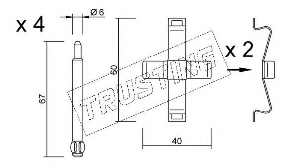 Комплектующие, колодки дискового тормоза TRUSTING KIT.083