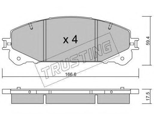 Комплект тормозных колодок, дисковый тормоз TRUSTING 954.0