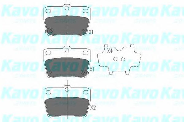 Комплект тормозных колодок, дисковый тормоз KAVO PARTS KBP-9068