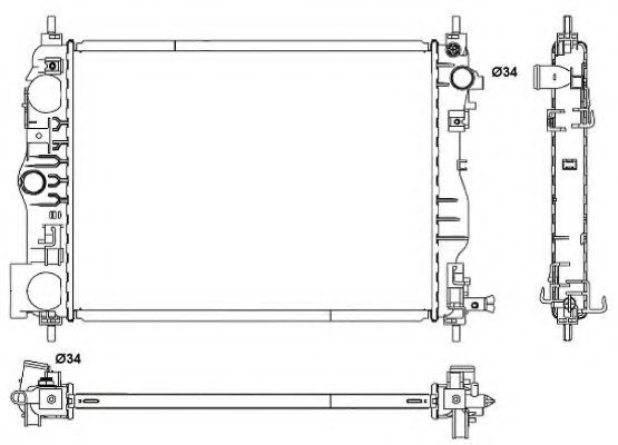 Радиатор, охлаждение двигателя NRF 53056