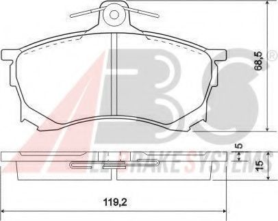 Комплект тормозных колодок, дисковый тормоз A.B.S. 36918 OE