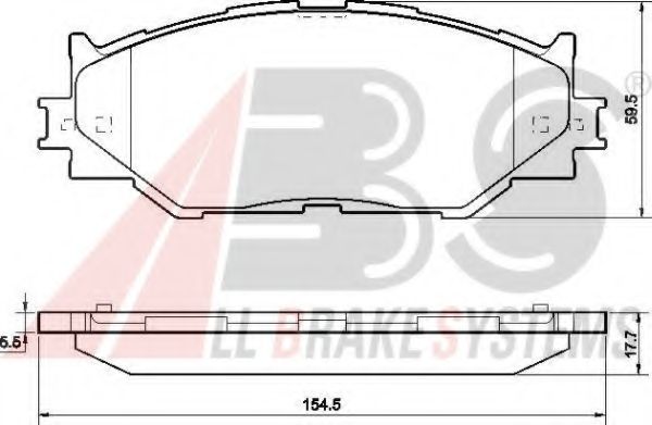 Комплект тормозных колодок, дисковый тормоз A.B.S. 37547