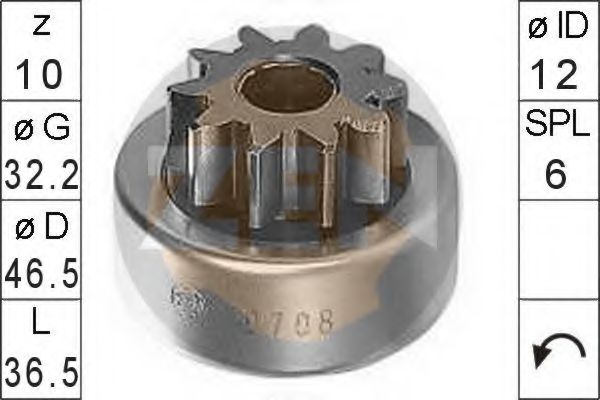 Привод с механизмом свободного хода, стартер ERA 0708