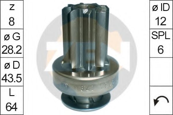 Привод с механизмом свободного хода, стартер ERA 1620