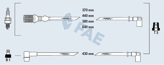 Комплект проводов зажигания FAE 83160