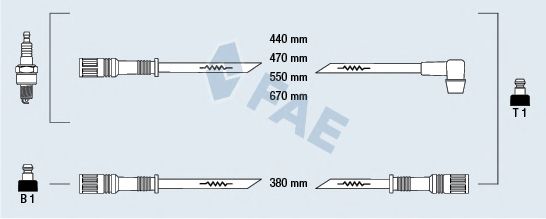 Комплект проводов зажигания FAE 83490