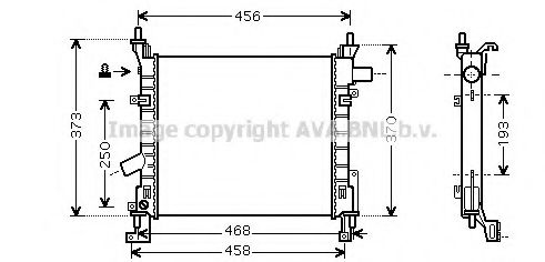 Радиатор, охлаждение двигателя AVA QUALITY COOLING FD2373