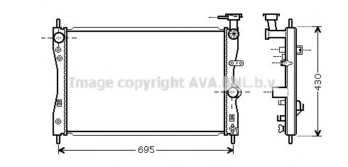 Радиатор, охлаждение двигателя AVA QUALITY COOLING MTA2172