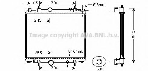 Радиатор, охлаждение двигателя AVA QUALITY COOLING PEA2274
