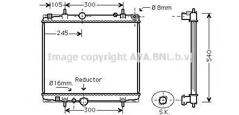 Радиатор, охлаждение двигателя AVA QUALITY COOLING PEA2276