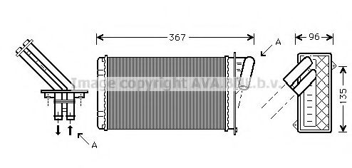 Теплообменник, отопление салона AVA QUALITY COOLING RTA6203