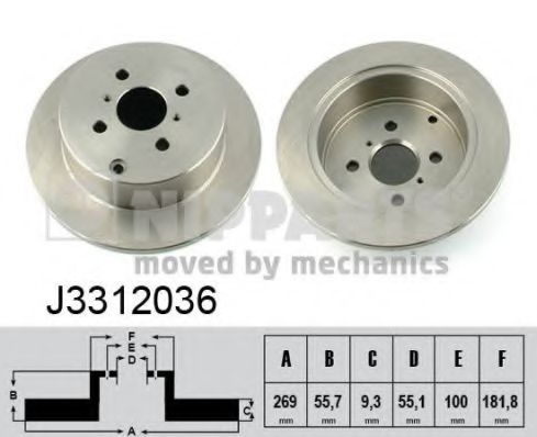 Тормозной диск NIPPARTS J3312036