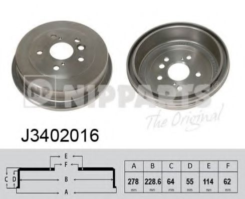 Тормозной барабан NIPPARTS J3402016