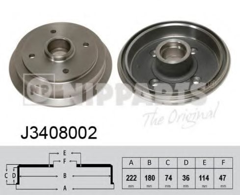 Тормозной барабан NIPPARTS J3408002