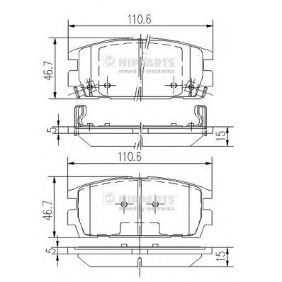 Комплект тормозных колодок, дисковый тормоз NIPPARTS J3610511