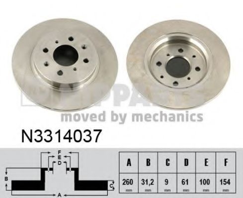 Тормозной диск NIPPARTS N3314037