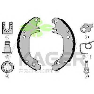 Комплект тормозных колодок KAGER 340375