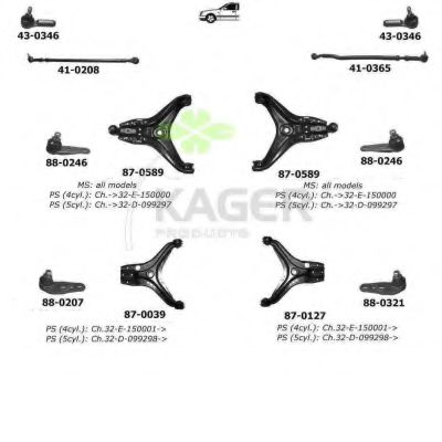 Подвеска колеса KAGER 801028