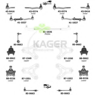 Подвеска колеса KAGER 801043