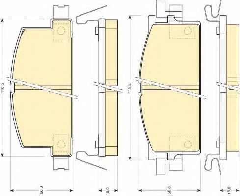 Комплект тормозных колодок, дисковый тормоз KAWE 80738