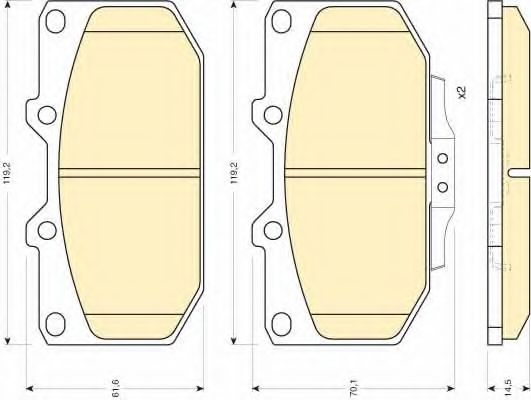 Комплект тормозных колодок, дисковый тормоз GIRLING 6110069