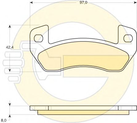 Комплект тормозных колодок, дисковый тормоз GIRLING 6116809