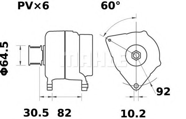 Генератор MAHLE ORIGINAL MG 57