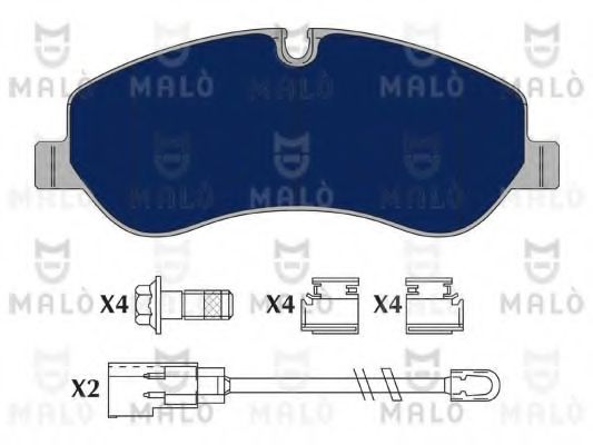 Комплект тормозных колодок, дисковый тормоз MALÒ 1051161