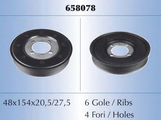 Ременный шкив, коленчатый вал MALÒ 658078