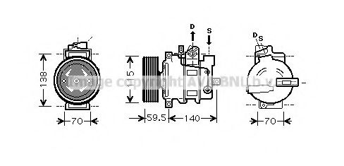 Компрессор, кондиционер PRASCO AIK284