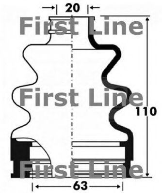 Пыльник, приводной вал FIRST LINE FCB2887