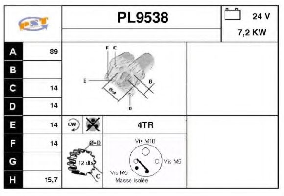 Стартер SNRA PL9538