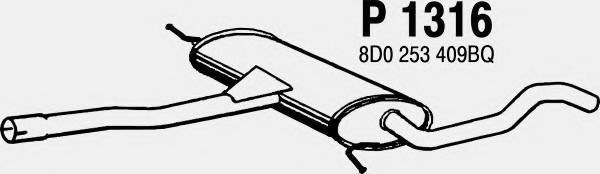 Средний глушитель выхлопных газов FENNO 1316