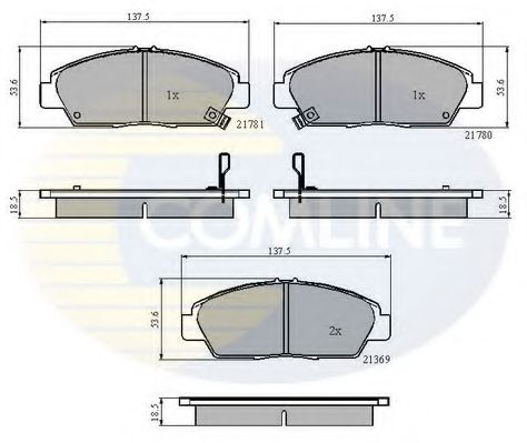 Комплект тормозных колодок, дисковый тормоз COMLINE CBP3446