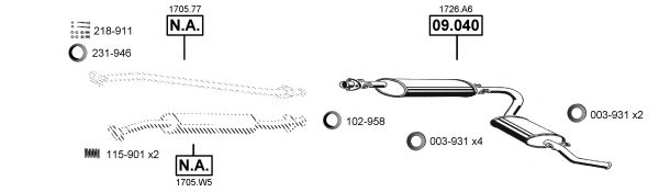 Система выпуска ОГ ASMET PE080110