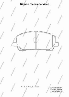 Комплект тормозных колодок, дисковый тормоз NPS T360A23