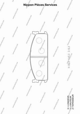 Комплект тормозных колодок, дисковый тормоз NPS 36593