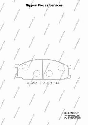 Комплект тормозных колодок, дисковый тормоз NPS 36454