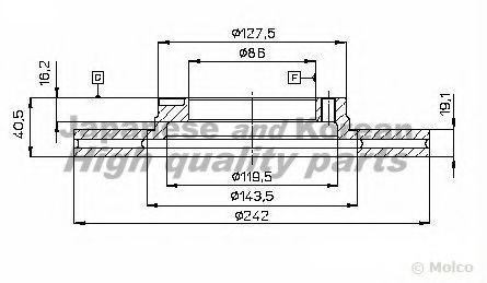 Тормозной диск ASHUKI 0990-1050