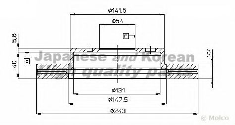 Тормозной диск ASHUKI 0990-6302